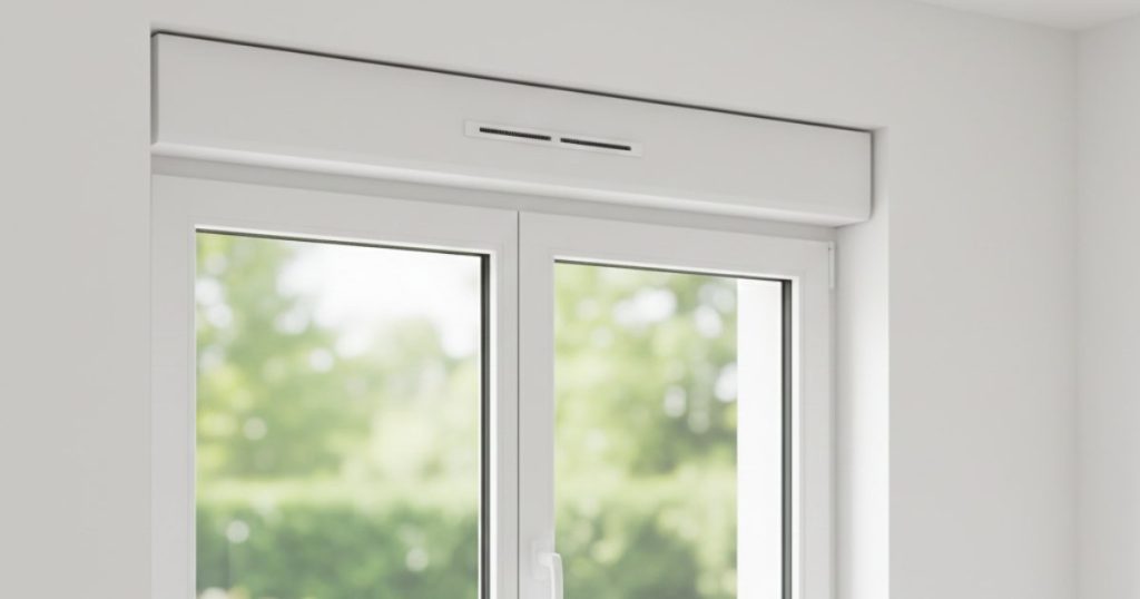 Fenêtre PVC blanc avec grille d'air