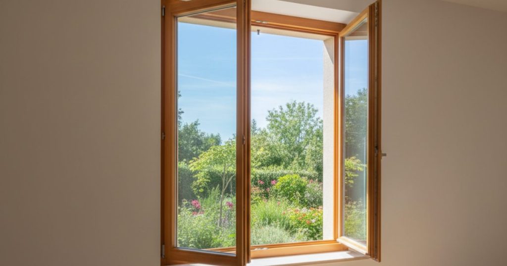 Fenêtre bois ouverte