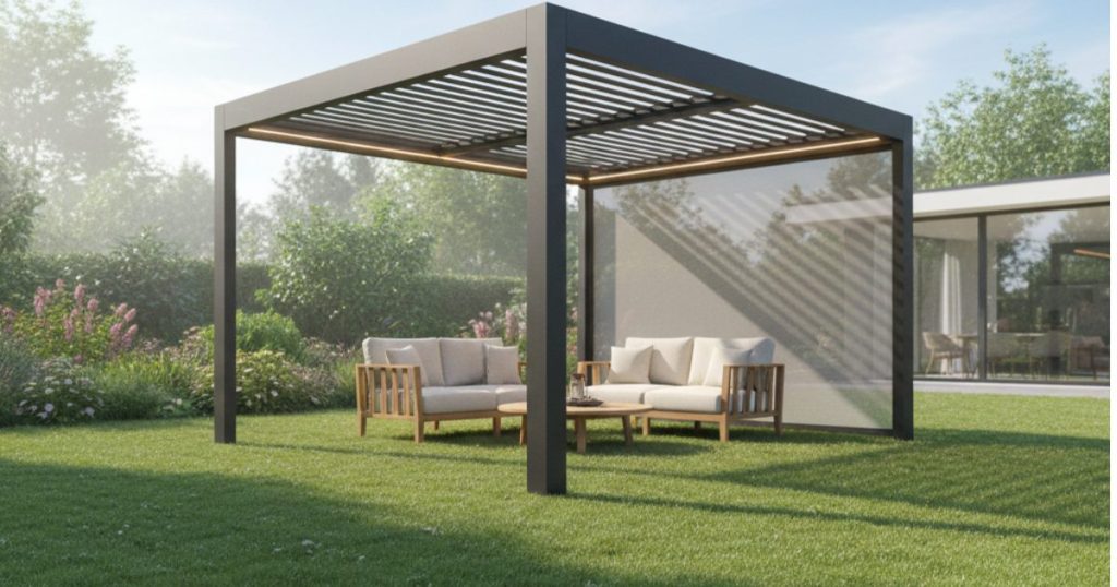Pergola sur l'herbe