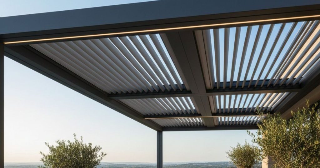 Pergola vue sur les lames