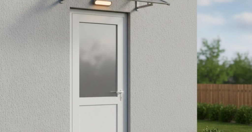 Porte de service en PVC blanc
