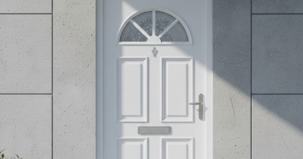 Porte d'entrée en PVC blanc