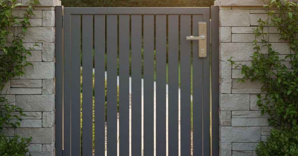 Portillon aluminium avec muret