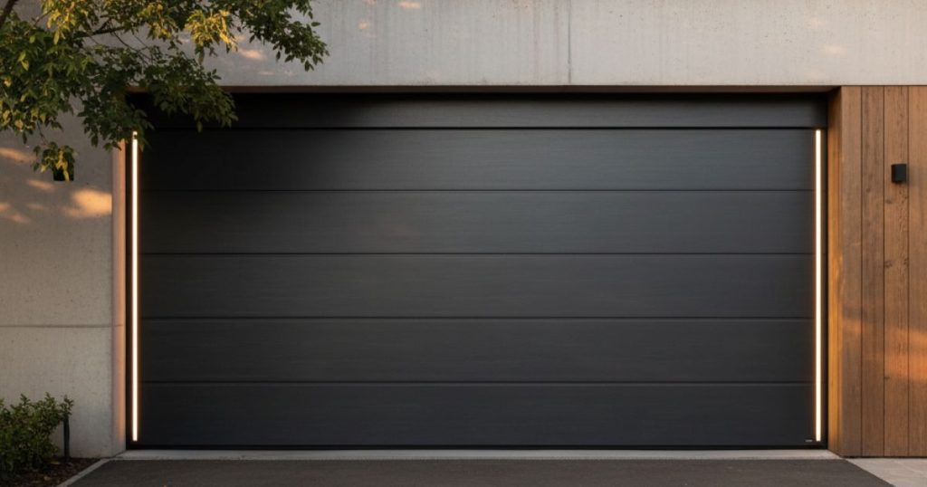 porte de garage sectionnel en noir