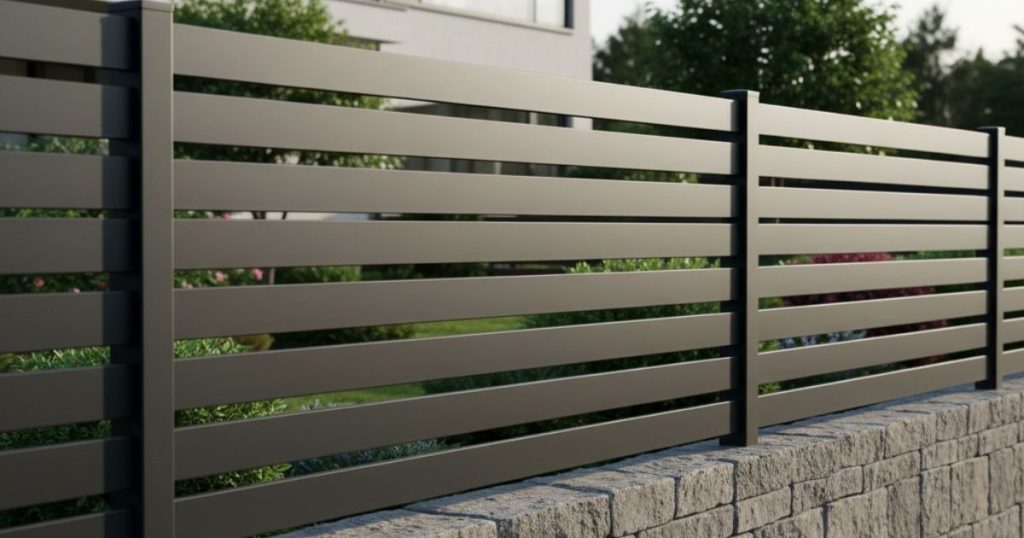 Clôture en aluminium gris