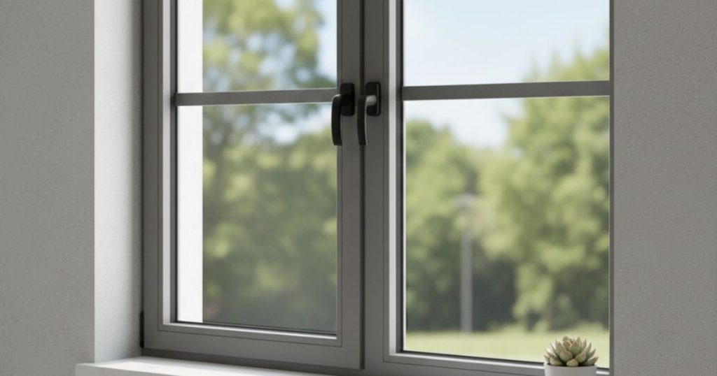 Fenêtre en PVC gris