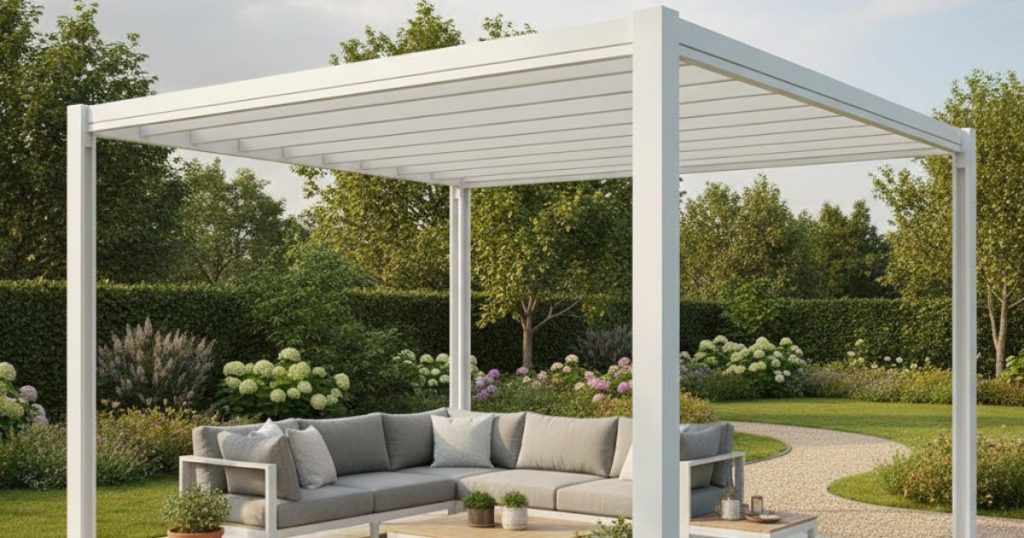 Pergola blanche en aluminium