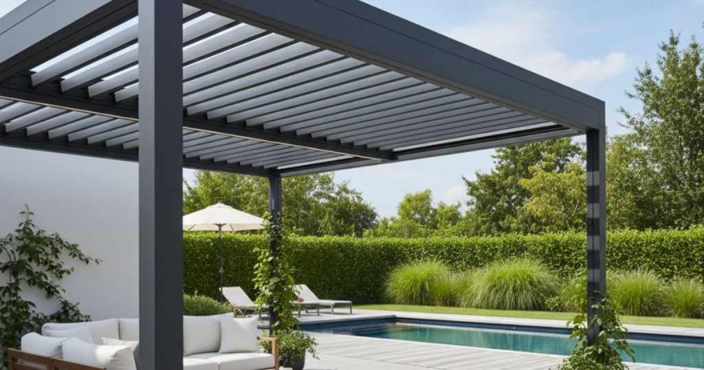 Pergola gris anthracite