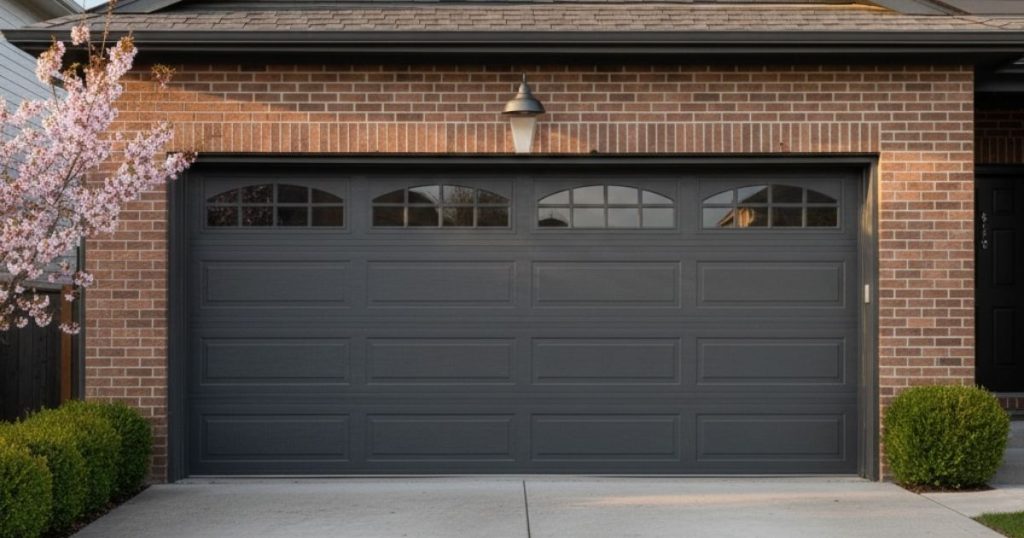 Porte de garage avec hublot