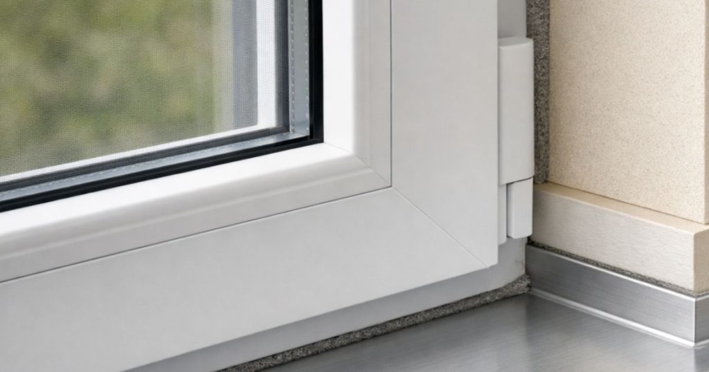 Appui aluminium, tapée et habillage intérieur d’une fenêtre posée en rénovation par Kalio Menuiserie