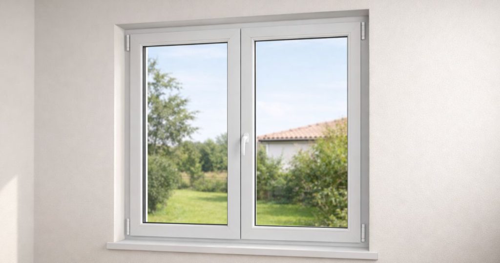 Fenêtre PVC deux vantaux posée en remplacement dans une maison de l’agglomération d’Angers en Maine-et-Loire par Kalio Menuiserie