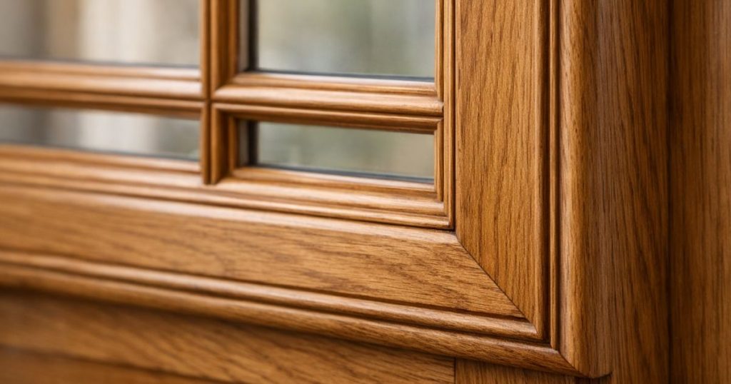 Fenêtre bois sur mesure à petits bois fabriquée pour une maison de Sainte-Suzanne par Kalio Menuiserie