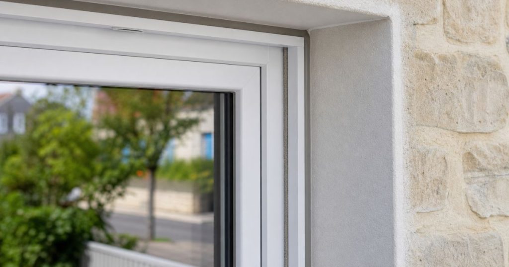 Fenêtre sur mesure posée et couverte par la garantie décennale sur une maison à Laval par Kalio Menuiserie