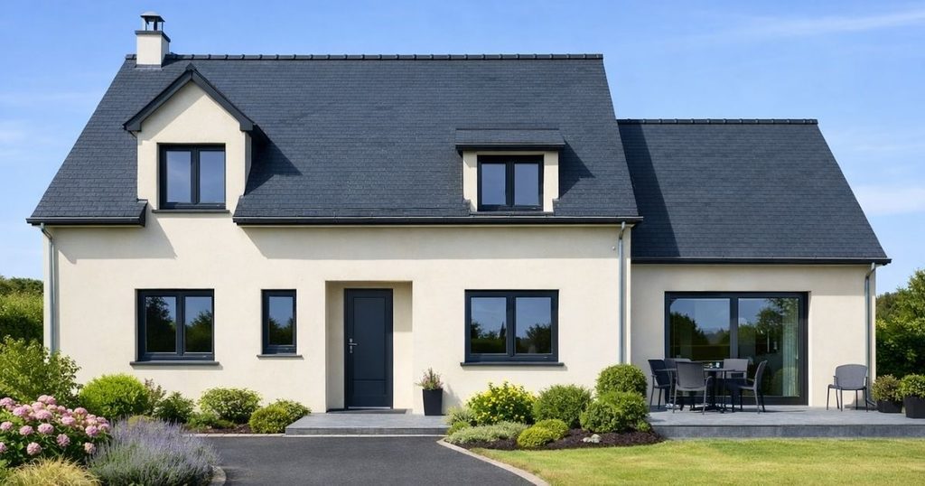 Lot de fenêtres neuves posées dans une maison du sud Mayenne à Craon par Kalio Menuiserie