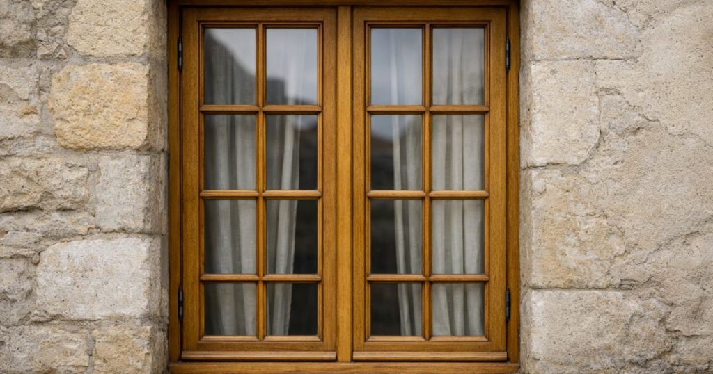 Fenêtre bois à petits carreaux conforme ABF dans le secteur sauvegardé de Château-Gontier par Kalio Menuiserie