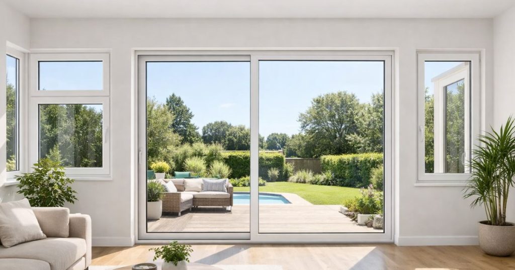 Fenêtres PVC neuves posées dans une villa à Cesson-Sévigné dans l’est rennais par Kalio Menuiserie