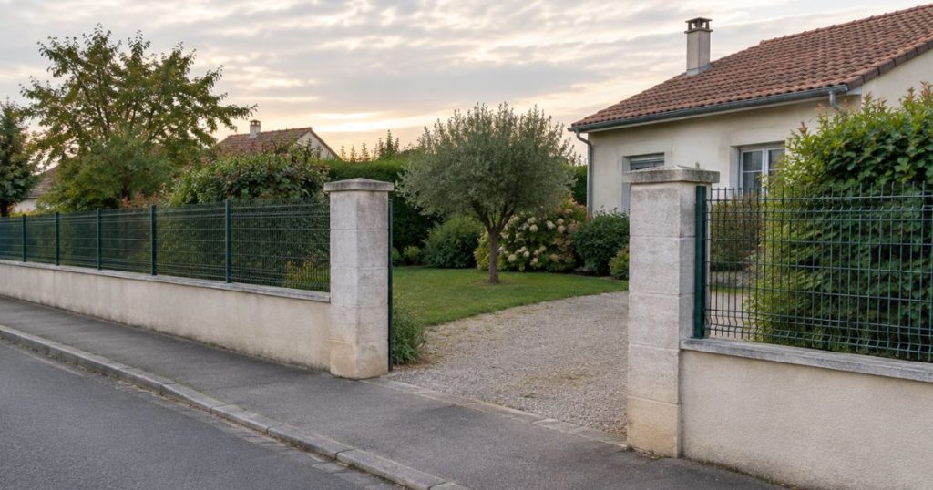 Changer son portail à Forcé, entrée sans portail et linéaire de clôture de part et d’autre