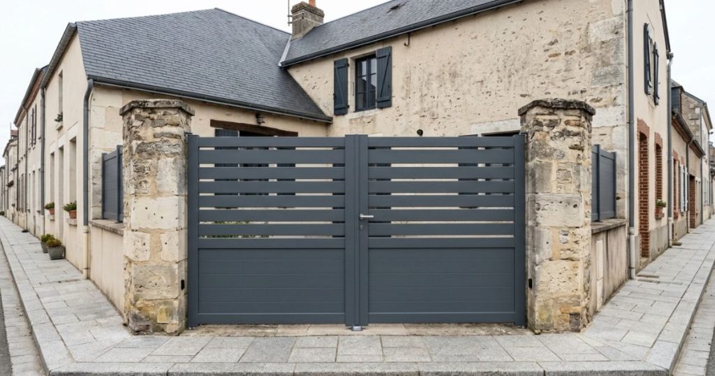 Entrée de maison de ville à La Flèche ouvrant directement sur le trottoir, sans autre accès
