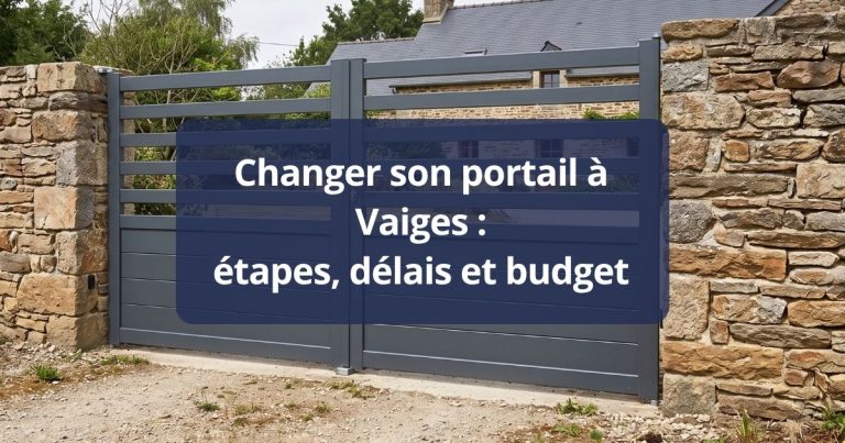 Portail aluminium posé par Kalio Menuiserie à Vaiges, vue d’ensemble depuis la rue