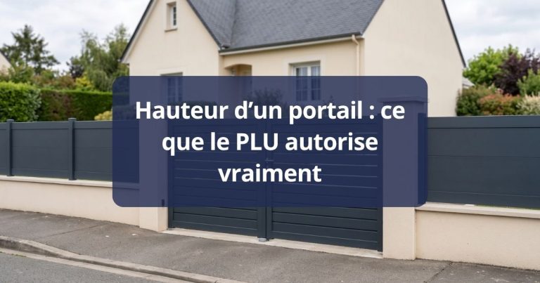 Portail aluminium et clôture assortie formant une ligne haute continue de même niveau
