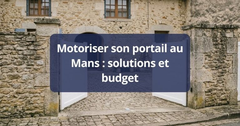 Portail battant aluminium motorisé sur une entrée de ville étroite, au Le Mans