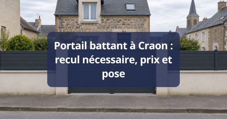 Portail aluminium posé par Kalio Menuiserie à Craon, vue d’ensemble depuis la rue