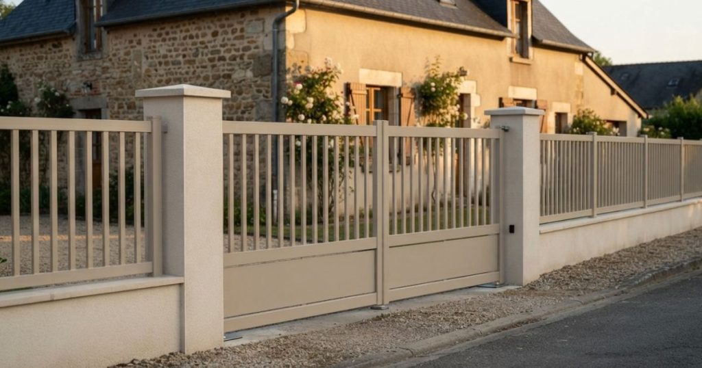 Prix d’un portail battant posé à Lassay-les-Châteaux, portail aluminium fermé et sa clôture
