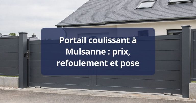 Portail coulissant aluminium fermé, rail au sol courant sur toute la longueur, à Mulsanne
