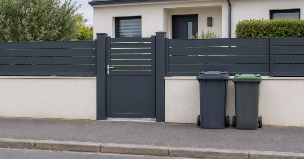 Portillon aluminium à Vern-sur-Seiche, accès quotidien un jour de collecte