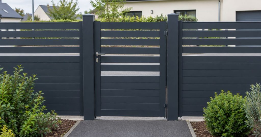Prix d’un portillon aluminium posé à Vern-sur-Seiche, portillon vu depuis la propriété