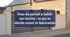 Portail aluminium terminé et allée dégagée après la pose, à Sablé-sur-Sarthe