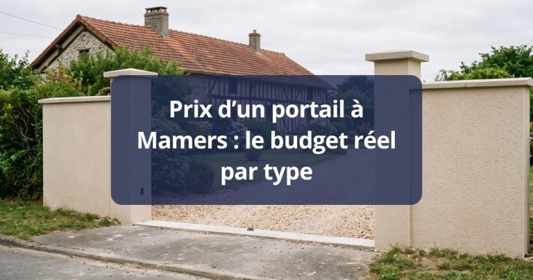Deux piliers maçonnés neufs terminés, en attente de leur portail, à Mamers
