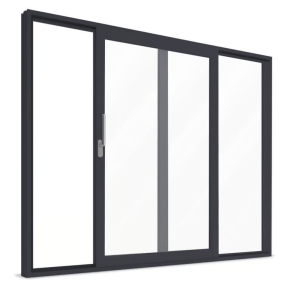 Baie coulissante aluminium Smartslide gris anthracite