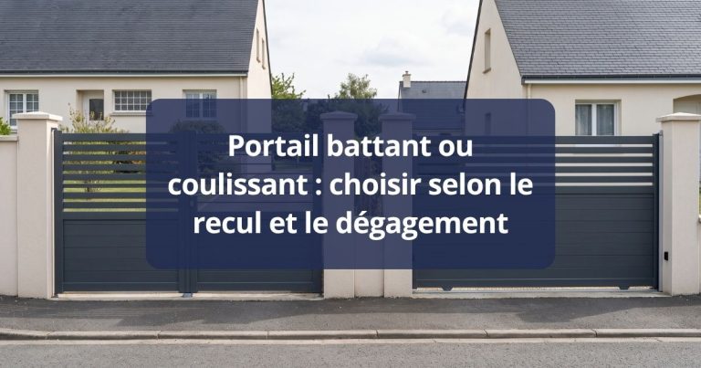 Deux entrées voisines, l’une fermée par un portail battant, l’autre par un coulissant aluminium
