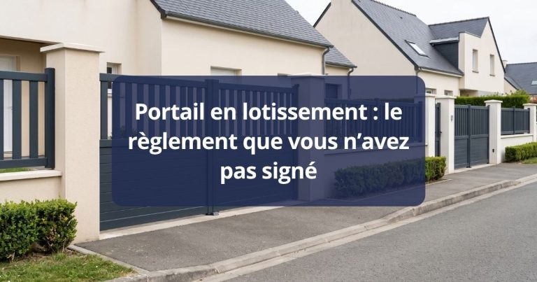 Portail aluminium sur une entrée de lotissement, portails voisins de même teinte de part et d’autre