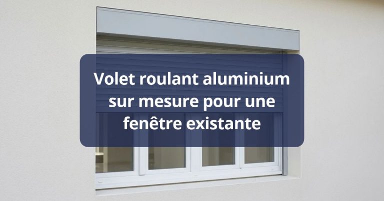 Volet roulant aluminium posé devant une fenêtre existante, tablier à demi descendu